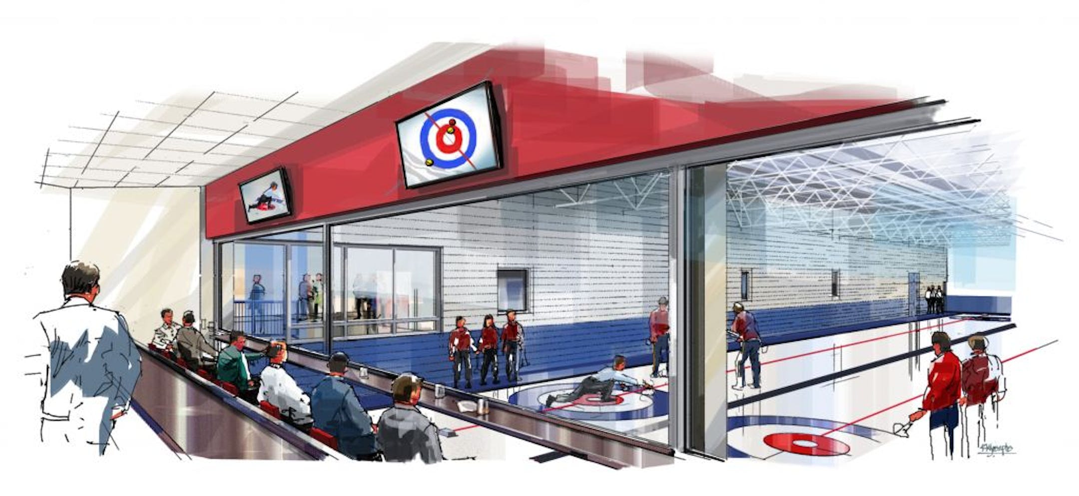 artist renderings courtesy of Forgerty ArenaForgerty Arena Curling Club