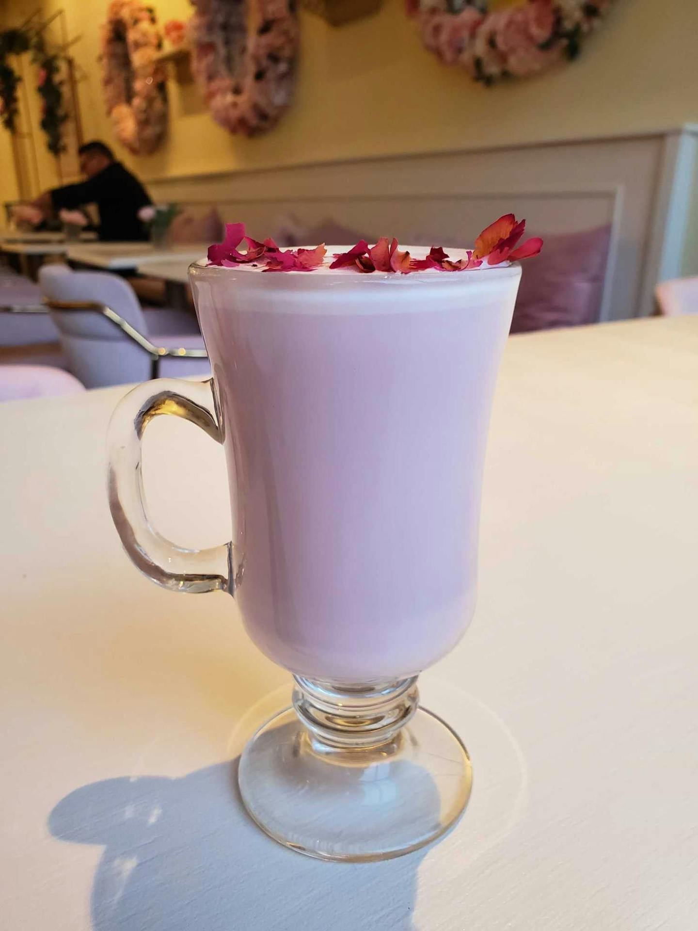 Rosy Blush Tea Latte at Thirty-Six Cafe in St. Paul