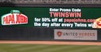 The Twins and Papa John's have resumed their promotional relationship.