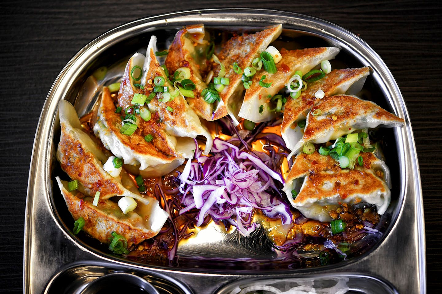 Pinku Japanese Street Food, 20 University Av. NE. Minneapolis. Crispy pot stickers.