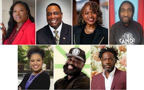 Top: Nekima Levy Armstrong, Carl Crawford, Sondra Samuels and Dwight Alexander. Bottom: Haley Taylor Schlitz, Jason Sole and Adair Mosley.