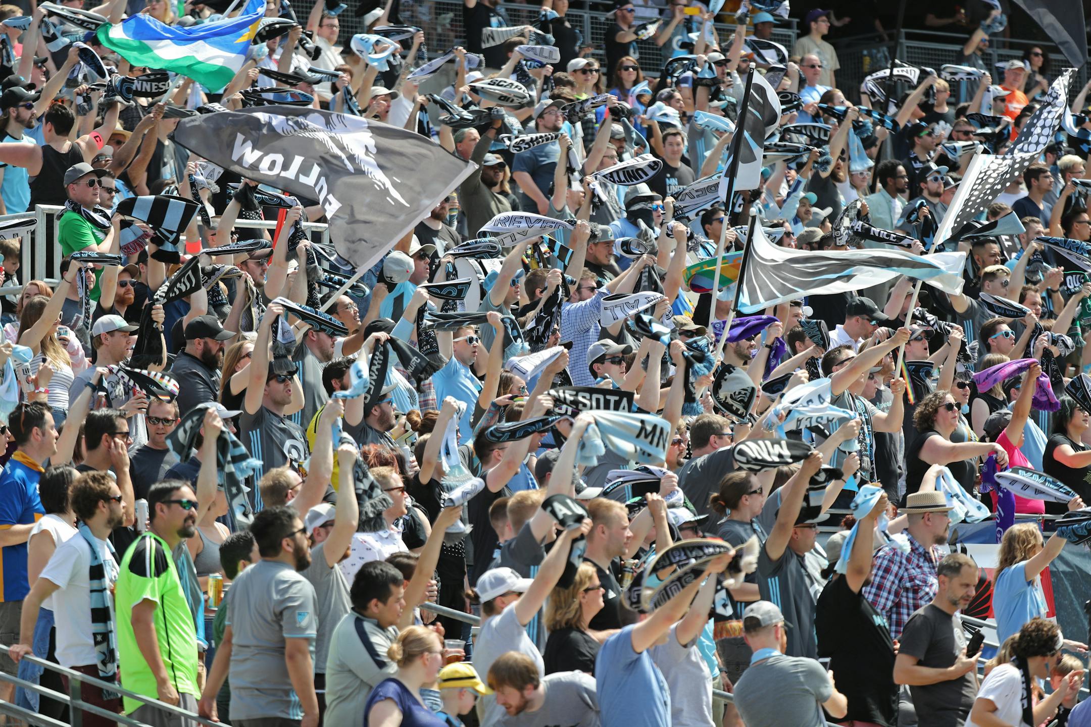United fans cheered for the Loons in the first half.