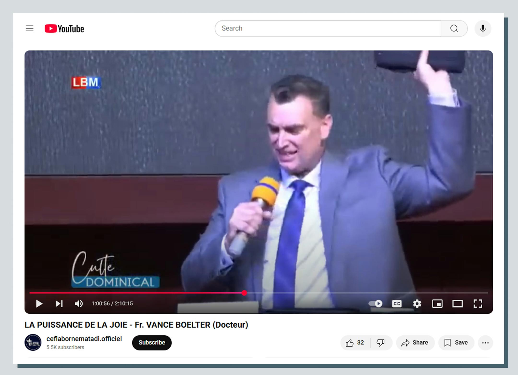 Vance Boelter preached several times while doing missionary work in the Democratic Republic of Congo and videos of those sermons were posted on YouTube by ceflabornematadi.officiel.