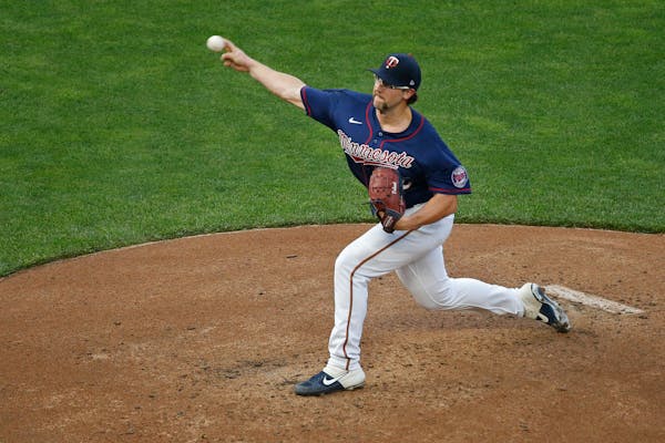 Slimmed-down Twins pitcher Randy Dobnak threw some batting practice at Target Field on Friday.
