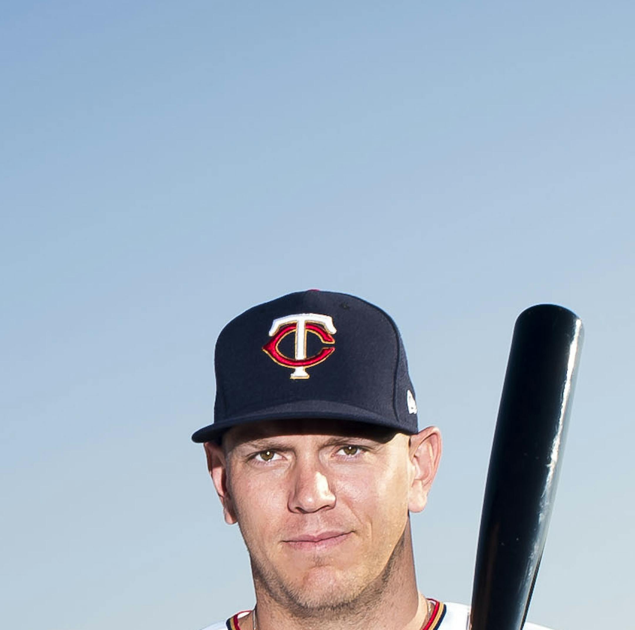 Minnesota Twins players Lance Lynn, left, and Logan Morrison, right, pose for a portrait on Sunday morning, March 18, 2018 in Hammond Stadium at CenturyLink Sports Complex in Fort Myers, Florida.