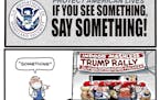 Sack cartoon: If you see something, say something