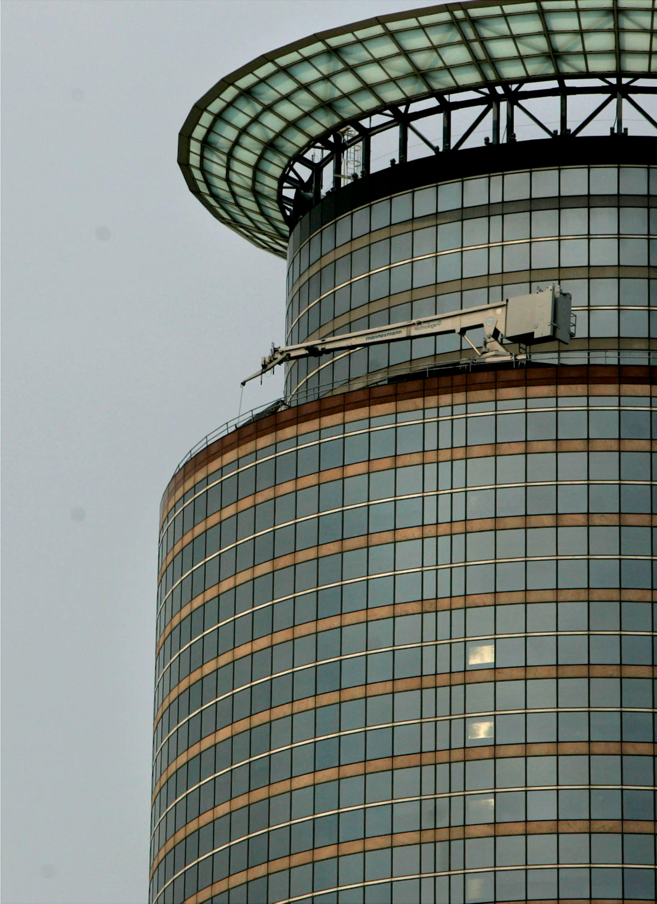 The downtown office building with a halo — 225 South Sixth Street, soon to be known as Capella Tower — is up for sale.