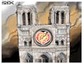 Sack cartoon: The fire at the Notre Dame Cathedral