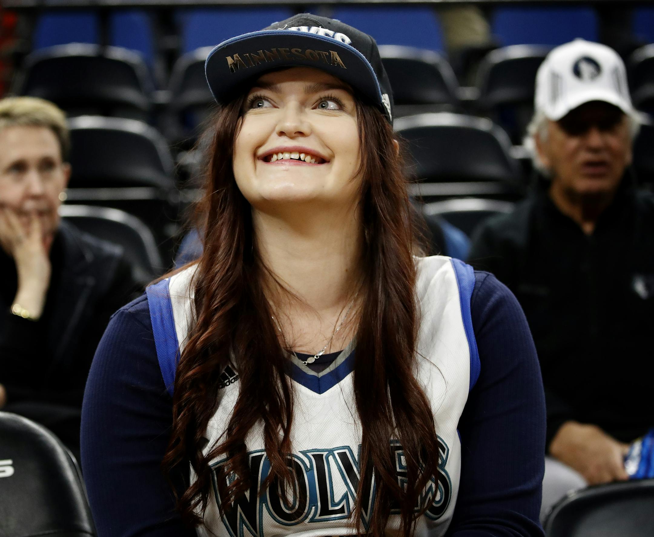 Timberwolves fan Monique Quinn, 23, of Sydney, Australia missed what would have been her first live Timberwolves game. Ice under the floor and unseasonably warm and humid weather caused some condensation on the wood floor causing the game to be canceled. ] CARLOS GONZALEZ ï cgonzalez@startribune.com - March 6, 2017, Minneapolis, MN, Target Center, NBA, Basketball, Minnesota Timberwolves vs. Portland Trailblazers