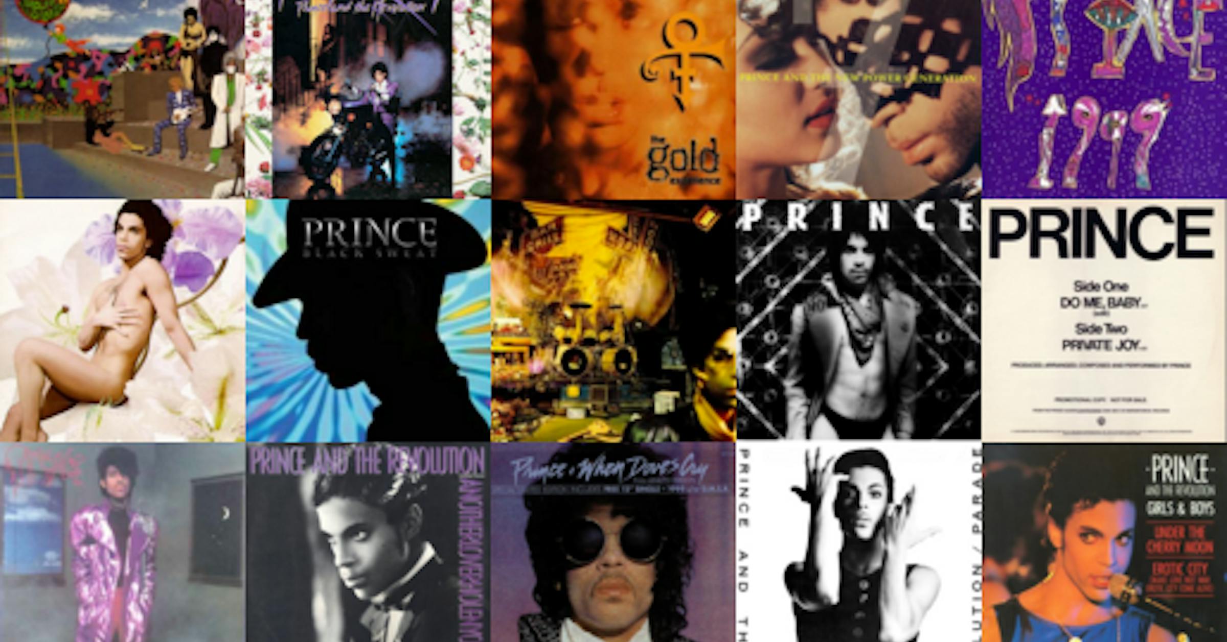 A gallery of Prince's album covers