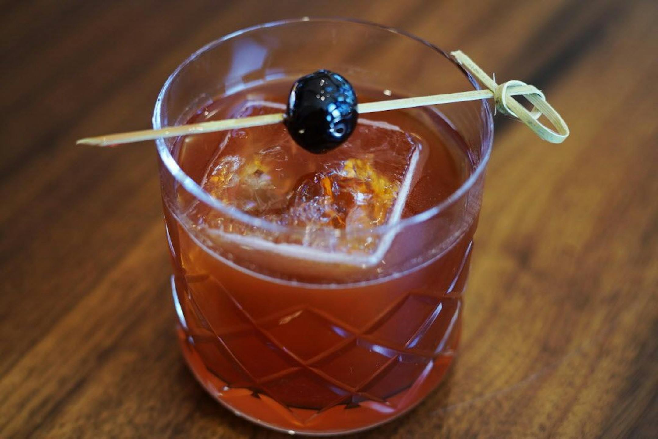 The Black Forest cocktail has Cabrito Resposado Tequilla, Tattersall Sour Cherry, lemon, cocoa, Ancho Reyes Liqueur, and Angostura bitters .