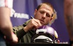 Vikings wide receiver Isaac Fruechte signed autographs at U.S. Bank Stadium during FanFest Saturday.