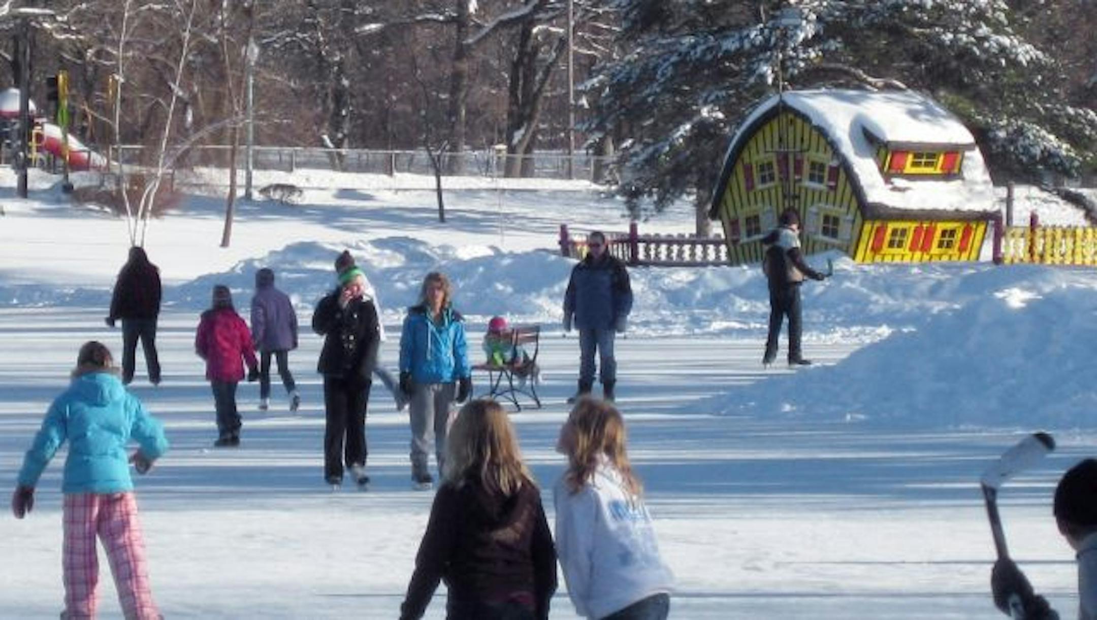 Noonan Park on the east side of Alexandria, Minn., is a popular destination for skaters. The warming house provides some toasty relief from the winter chill.