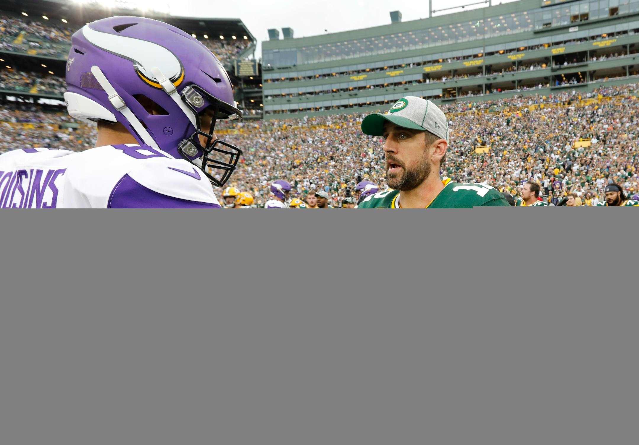 Packers QB Aaron Rodgers misread an official's spot near the end of the first half, leading to a poor play call and a loss of possession. It wasn't as costly as Kirk Cousins' fourth-quarter mistake.