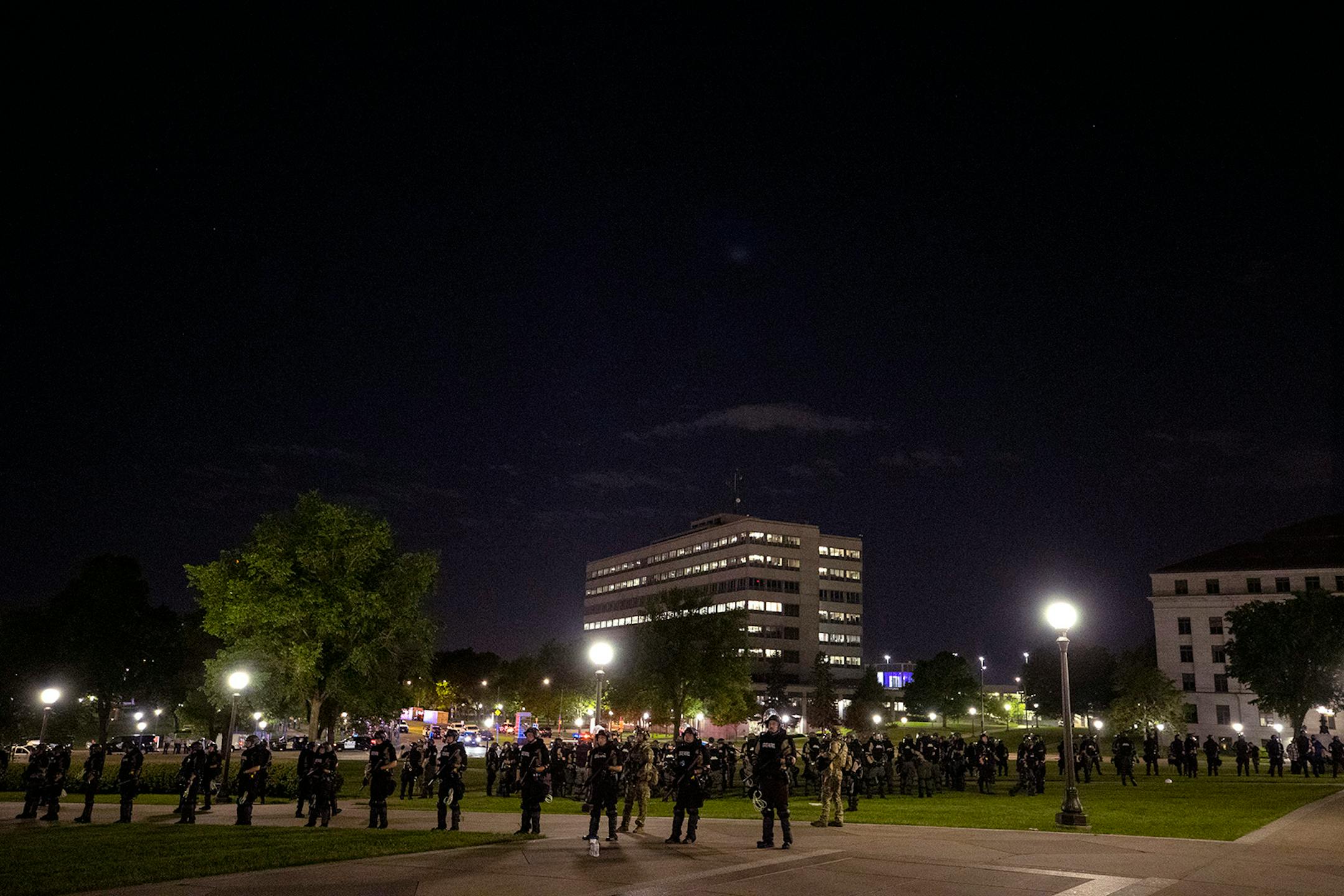Arrests were made after curfew at the Minnesota State Capitol in St. Paul on Monday night.