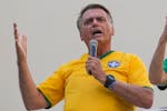 FILE - Former President Jair Bolsonaro addresses supporters during a rally in Sao Paulo, Brazil, Feb. 25, 2024. Brazilian police indicted Bolsonaro on