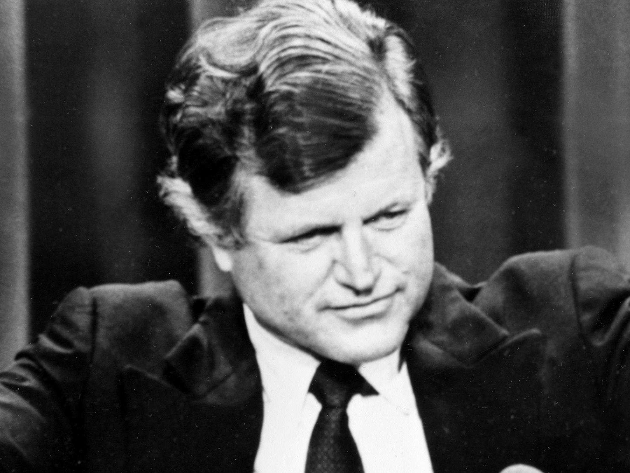 FILE - In this Aug. 12, 1980 file photo, Sen. Edward M. Kennedy responds to the applause at the presidential Democratic National Convention in New York City. After being defeated in his bid for the party's presidential nomination, Kennedy calls for party unity in the upcoming presidential election. (AP Photo, File)