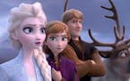 From left, Elsa, voiced by Idina Menzel, Anna, voiced by Kristen Bell, Kristoff, voiced by Jonathan Groff and Sven star in 'Frozen 2.' (Disney/TNS) OR