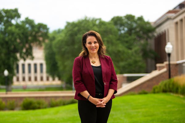 Joan Gabel, President of the University of Minnesota, was photographed outside of Coffman Memorial Union in 2020. 