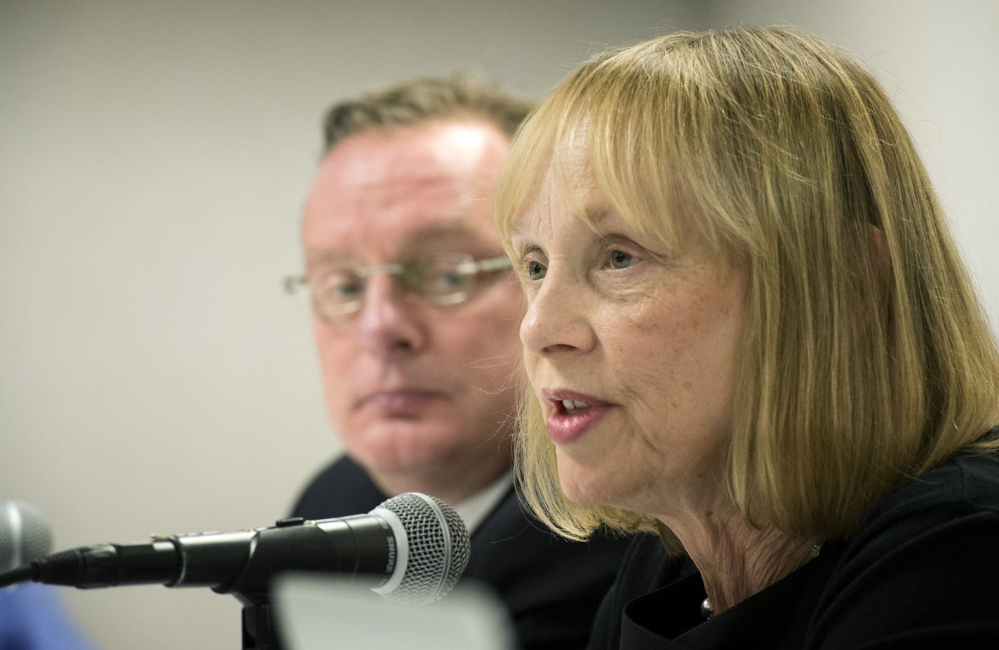 Minnesota Sports Facilities Authority CEO Ted Mondale and chair Michele Kelm-Helgen made the announcement. Mortenson Construction, the Golden Valley-based company that built new venues for the Twins, Wild, Timberwolves and University of Minnesota football team was chosen Friday to build the new home for the Minnesota Vikings. Friday, February 15, 2013 ] GLEN STUBBE * gstubbe@startribune.com