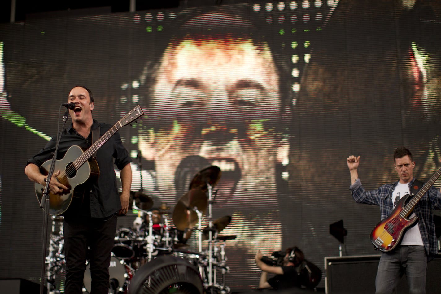 The inaugural River's Edge Music Festival continued for it's second day Sunday, June 24, 2012 under sunny skies on Harriet Island in St. Paul, Minn. Dave Matthews early in his set Sunday night on the Bishop stage.