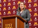 Lindsay Whalen is introduced as the University of Minnesota's women's basketball coach on Friday, April 13, 2018, at Williams Arena in Minneapolis (Aa