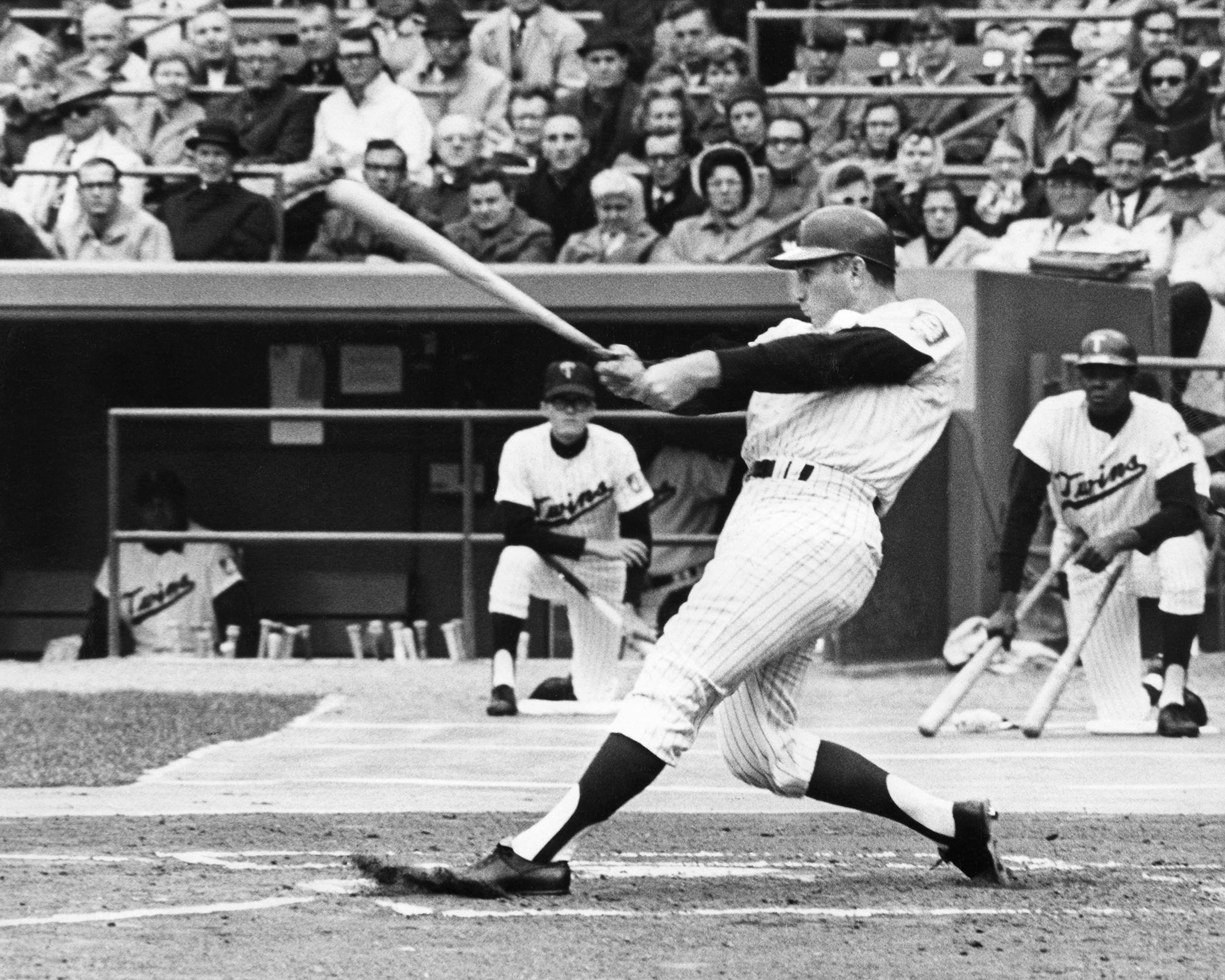 Harmon Killebrew was the best of the Twins' power hitters in the franchise's early seasons in Minnesota. Killebrew tied Boston's Carl Yastrzemski for the AL homer title in 1967 with 44.