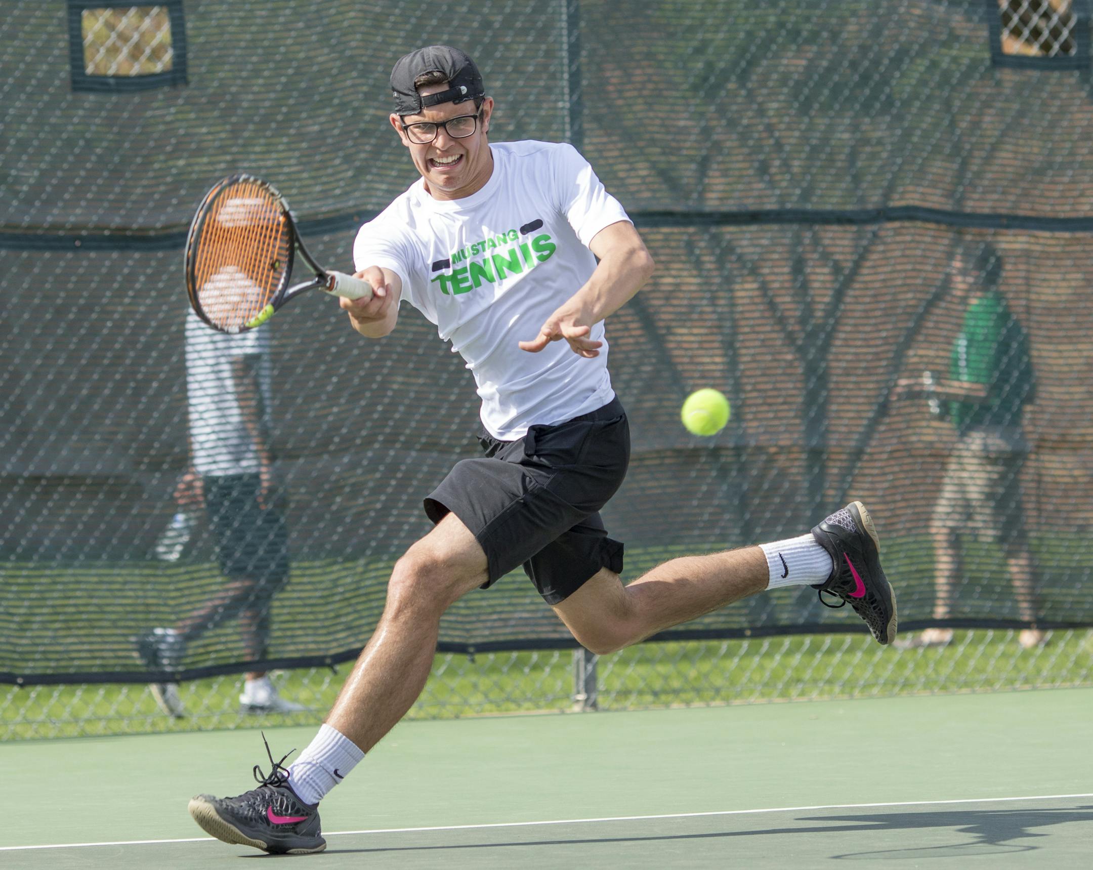 Mounds View's Petro Alex wins his match at the at the Edina Tennis Tournament. [ Special to Star Tribune, photo by Matt Blewett, Matte B Photography, matt@mattebphoto.com, Edina Community Center, Edina High School, Mounds View High School, Tennis, May 5, 2018, Minnesota, SAXO 1006006287 PREP050618