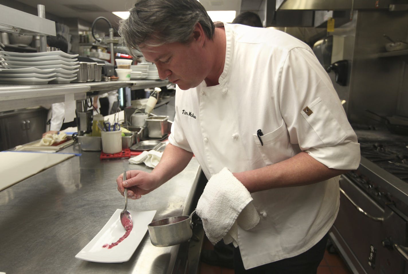 Chef Tim McKee prepared the dish lobster and vegetable ash cappelletti with ruby beets and black truffle at La Belle Vie in Minneapolis Min.,Friday, February 24, 2012. This dish is a part of the chef's tasting menu which frequently changes. ] (KYNDELL HARKNESS/STAR TRIBUNE) kyndell.harkness@startribune.combestmn2012 bestmn2012