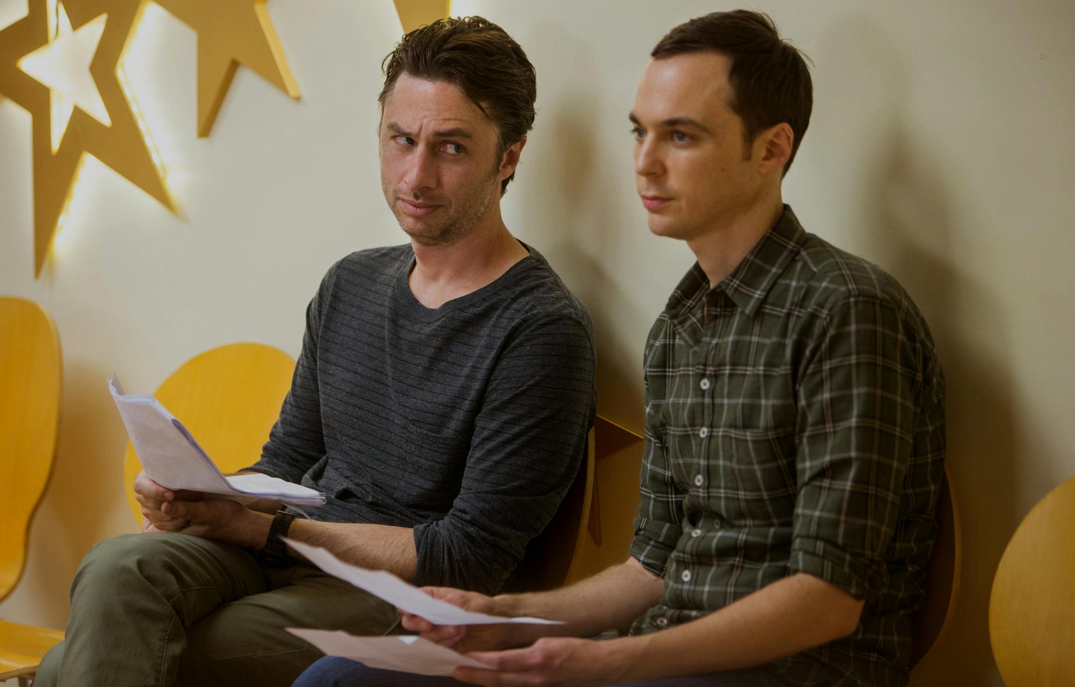 Zach Braff and Jim Parsons star in Zach Braff‚Äôs new comedy WISH I WAS HERE, the follow-up to his indie breakout hit ‚ÄúGarden State.‚Äù Credit: Merie Weismiller Wallace, SMPSP / Focus Features