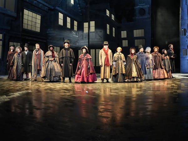 The cast of “A Christmas Carol” during a recent rehearsal at the Guthrie Theater.