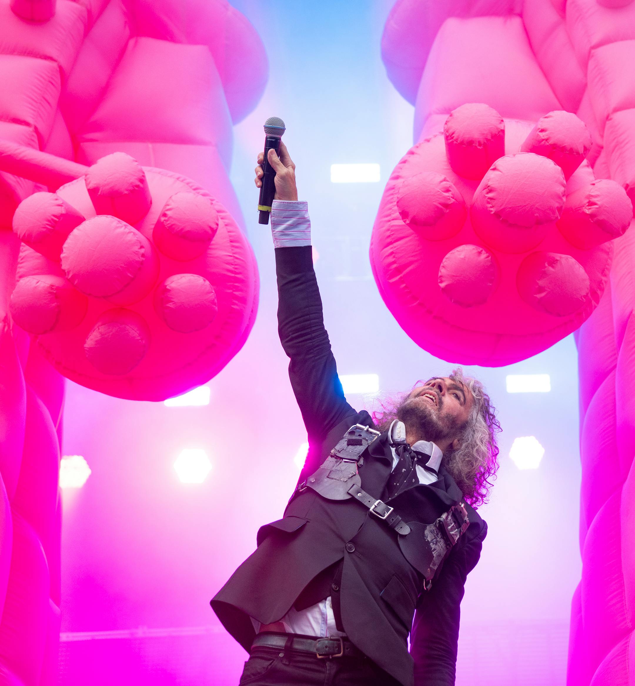 Wayne Coyne, the lead singer of the Flaming Lips, performs with his band at TC Summer Fest Friday, July 14, 2023, at Target Field in Minneapolis.