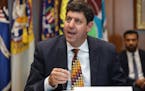 Steve Dettelbach, the new director of the Bureau of Alcohol, Tobacco, Firearms and Explosives, speaks at the Department of Justice in Washington on Ju