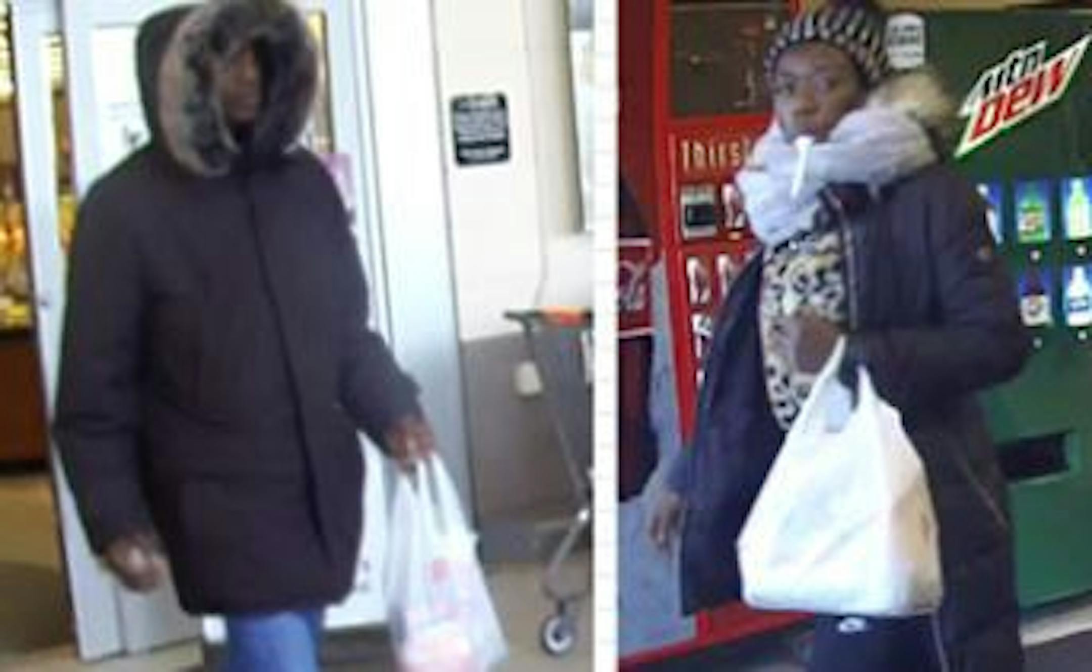 This man and woman are suspected as working as a tandem to steal older women's wallets. Credit: Apple Valley Police Department