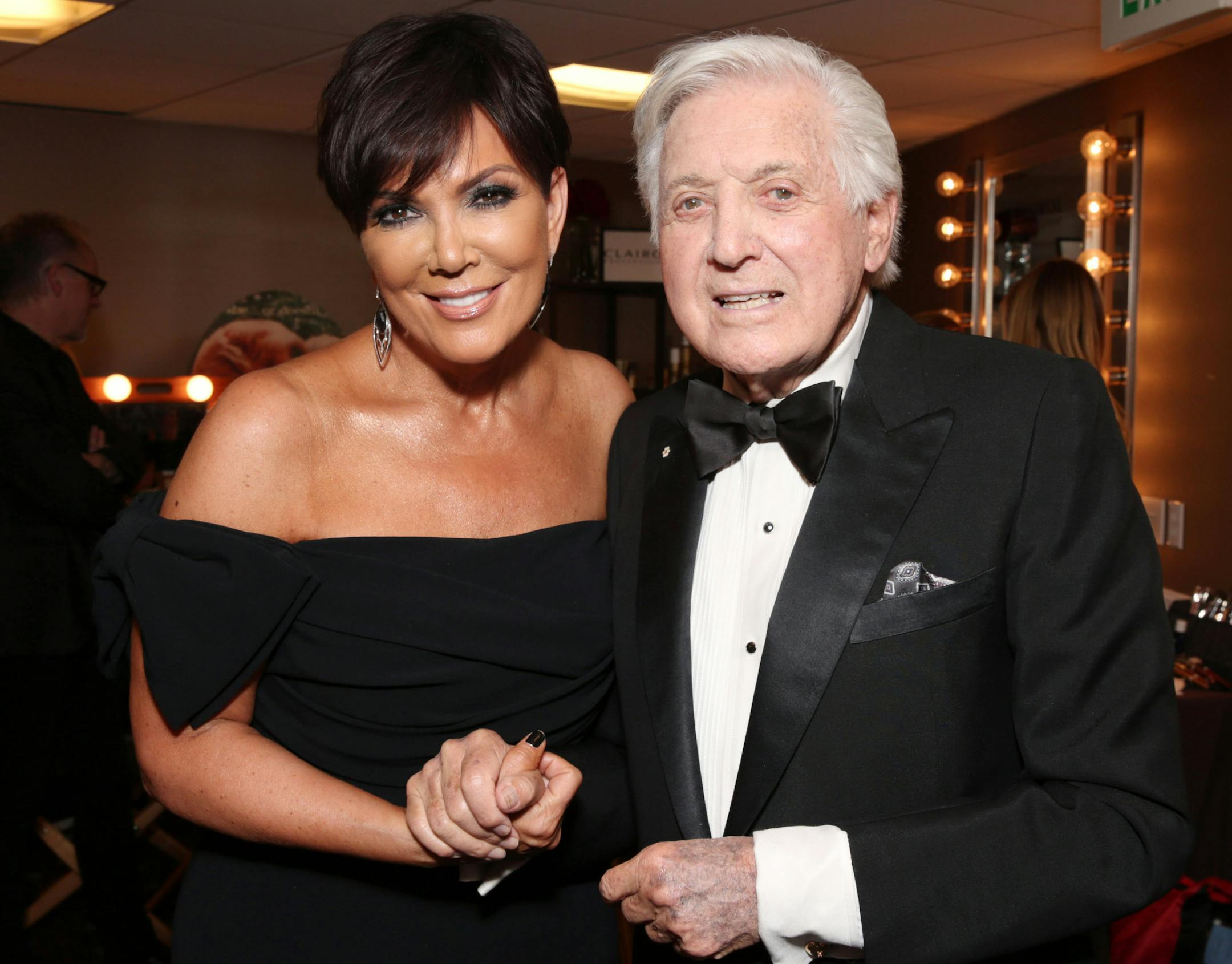 IMAGE DISTRIBUTED FOR EFG - Kris Jenner and Monty Hall seen at The 40th Annual Daytime Emmy Awards Backstage Clairol Professional Hair Studio, on Sunday, June, 16, 2013 in Beverly Hills. (Photo by Todd Williamson/Invision for EFG/AP Images)