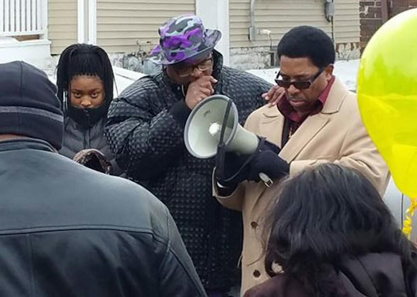 Relatives and supporters gathered Sunday in Minneapolis where a woman was run over by a hit-and-run driver and killed.