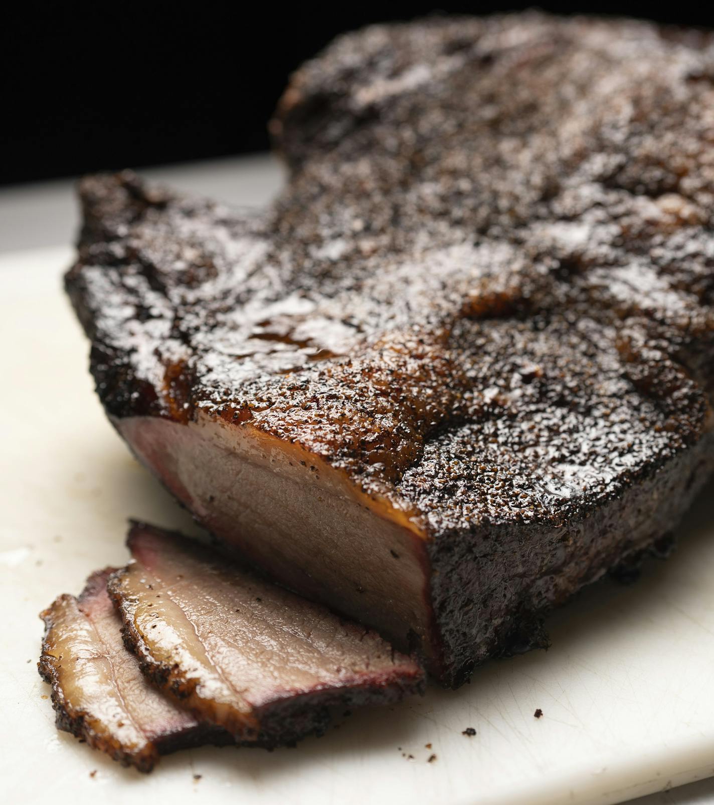 Revier Cattle Co. brisket, fresh from the smoker, at Minnesota Barbecue Co.