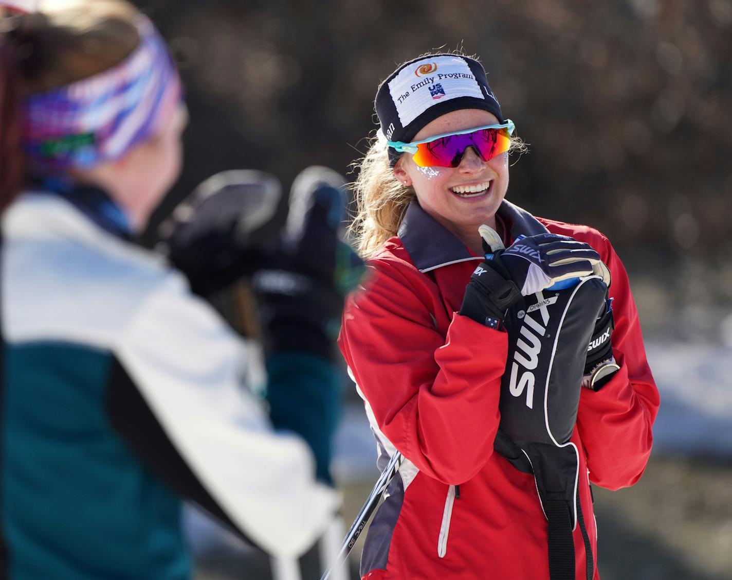 Jessie Diggins, the Olympic Gold Medal winning cross country skier from Stillwater, skied with local high school skiers at Theodore Wirth Park Tuesday morning. ] The cancellation of the World Cup cross country event illustrates the emotional and financial costs that people in our community will face as a result of the pandemic. The Loppet Foundation worked on this for two years. Jessie begged for it for seven years. There were 800 volunteers ready to go. And the Loppet Foundation could take a se