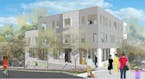 Renderings for a proposed three-story building on the corner of 4th Street and Upton Avenue S. The facade of the building is facing Upton Avenue.