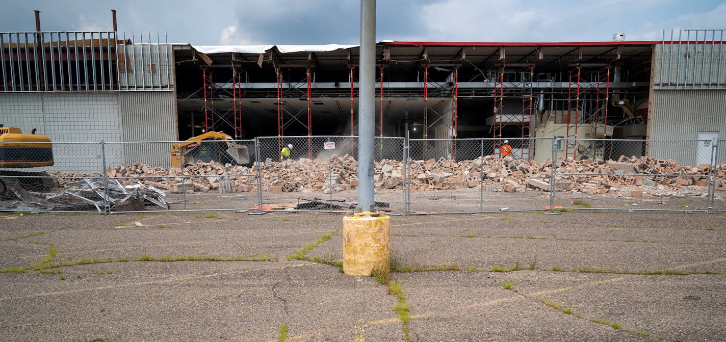 Crews demolished the inside of an old Kmart store in Blaine which will soon become Auto Zone and Experience Fitness. They are across the street from a closed Toys R Us and within a mile of Urban Air Adventure Park and the Herbergers store which will close soon. ] GLEN STUBBE &#xef; glen.stubbe@startribune.com Monday, July 23, 2018