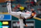 Minnesota Twins pitcher Kyle Gibson throws against the Detroit Tigers in the first inning of a baseball game in Detroit Tuesday, May 12, 2015. (AP Pho