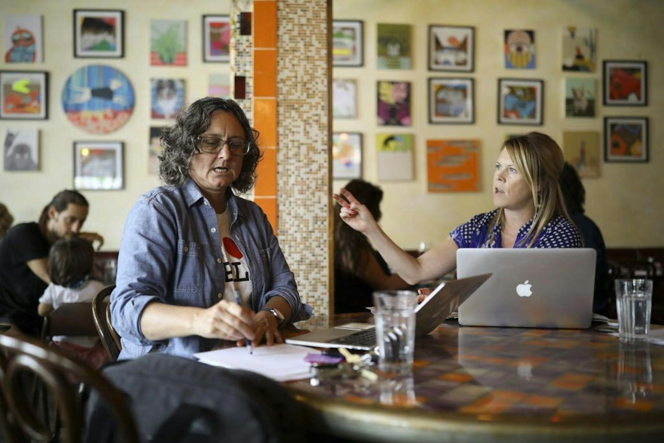 Kim Bartmann met with the Bartman Group's Anne Saxton, Director of Marketing, Events and Giving, in Barbette.