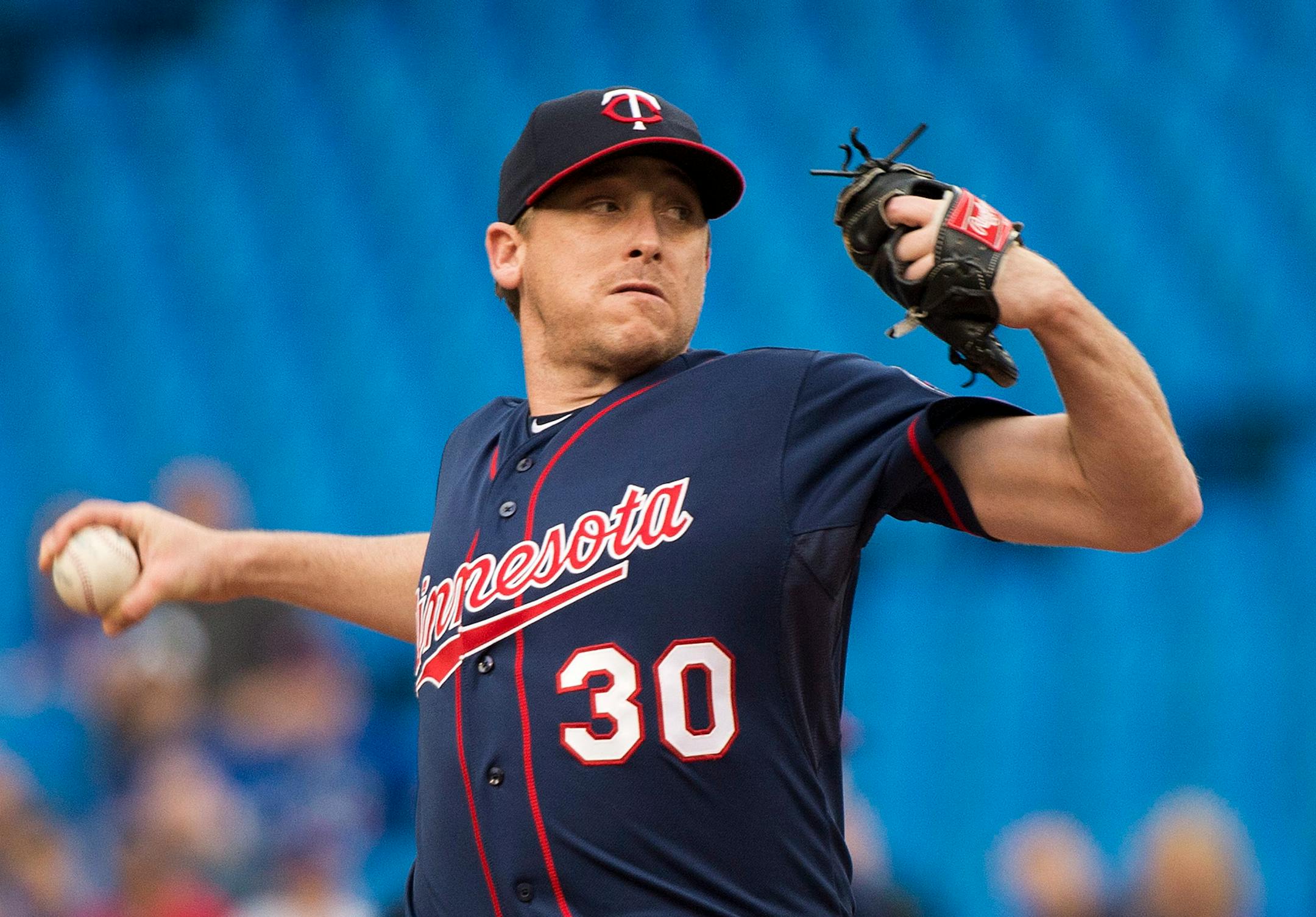 Minnesota Twins starting pitcher Kevin Correia works against Toronto on Tuesday, June 10, 2014.