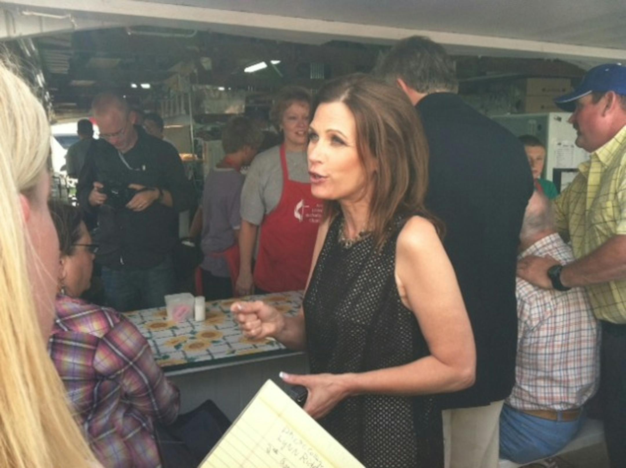 Bachmann at Saturday fair in Nevada, IA (Kevin Diaz photo)