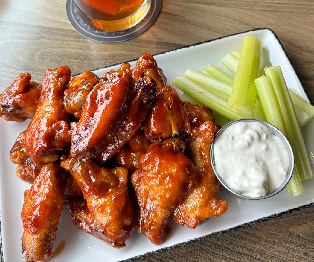 Rye Whiskey-Glazed Wings from chef Corey Picha of Tattersall Distilling in River Falls, Wis.