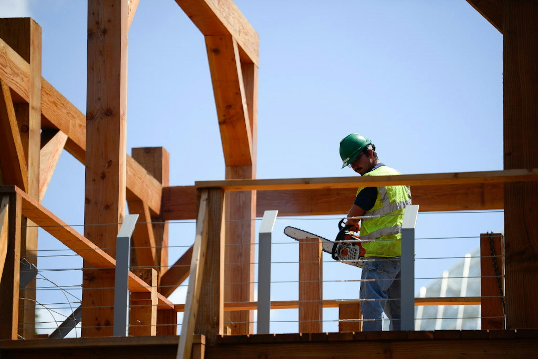 A worker from Straight Line construction began to make the first cut during the demolishment of the "Scaffold" Sculpture Friday afternoon. ] AARON LAVINSKY &#xef; aaron.lavinsky@startribune.com