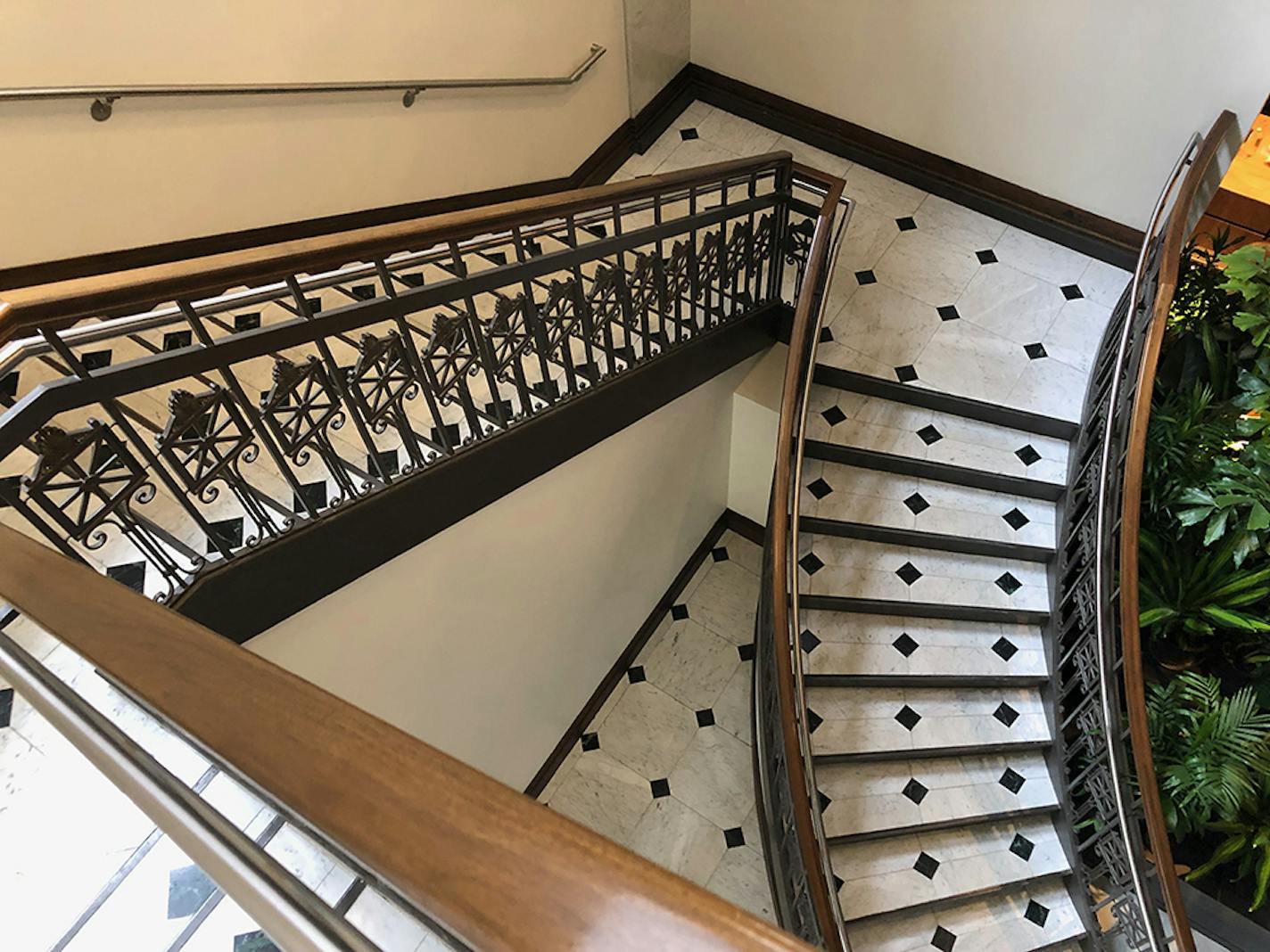 The Stairs in the Emery Hotel, formerly the Scandinavian-American Bank.