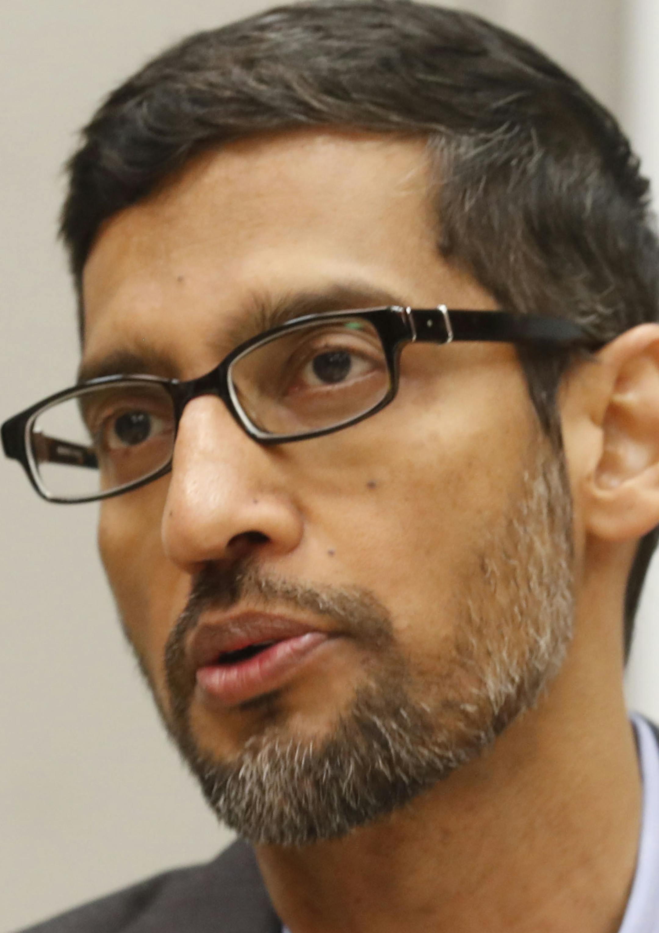 Google CEO Sundar Pichai speaks during a visit to El Centro College in Dallas, Thursday, Oct. 3, 2019. (AP Photo/LM Otero) ORG XMIT: TXMO106