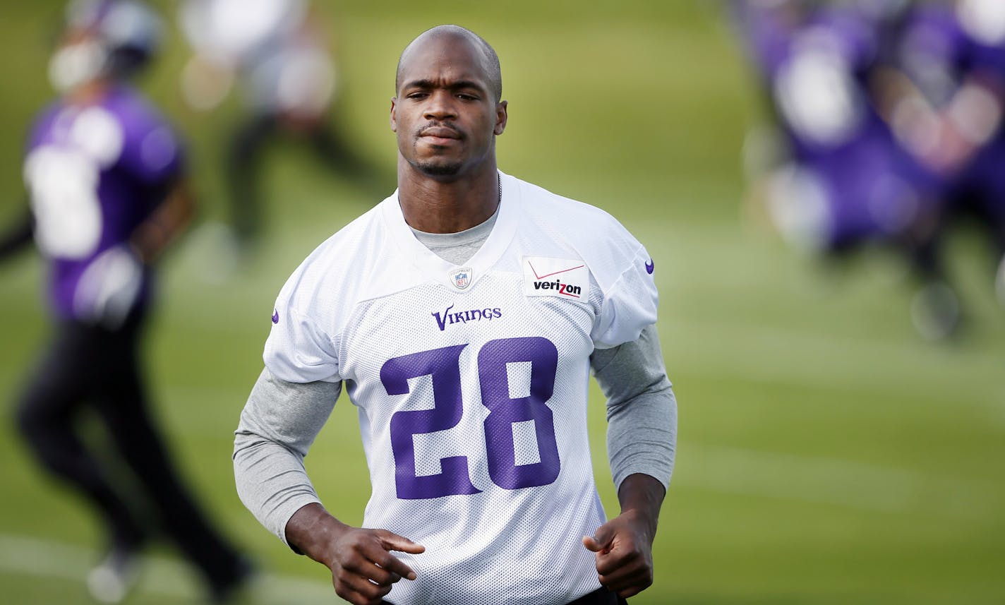 Vikings running back Adrian Peterson