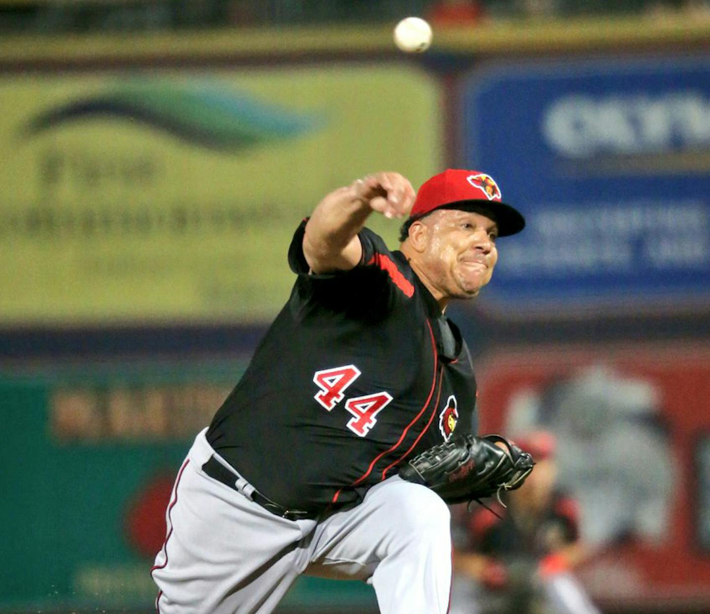 Bartolo Colon of the Rochester Red Wings pitches against the Lehigh Valley IronPigs in Allentown, PA on Thursday night.